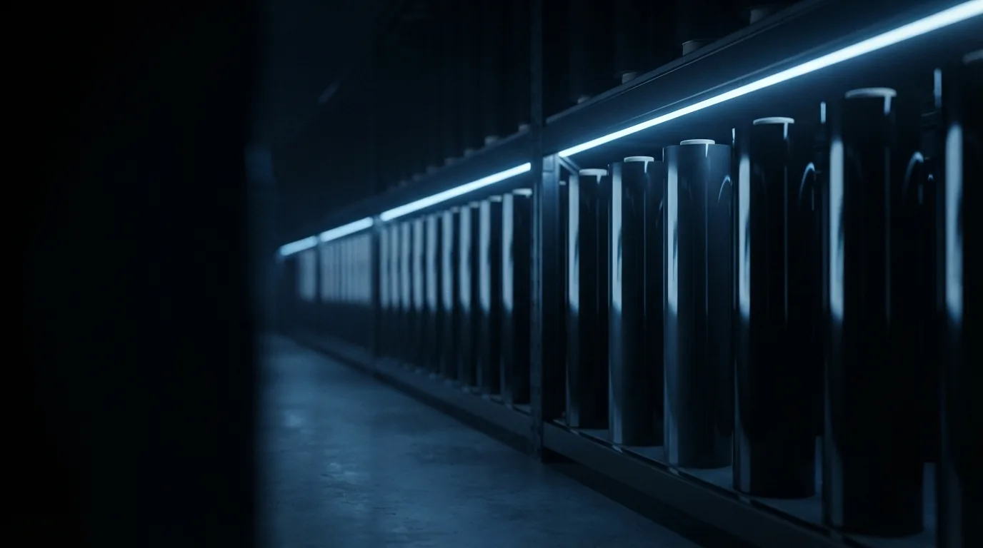 Рулони плівки PXI на складі під холодним світлом